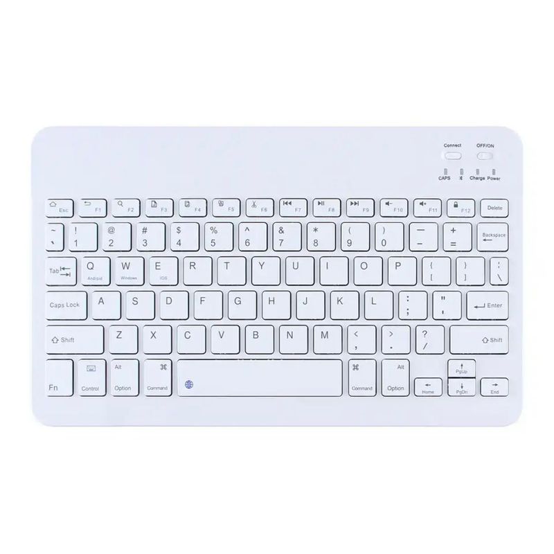 GENERICO - Teclado 10 " Bluetooth Para Tablet iPad letra Ñ - Blanco