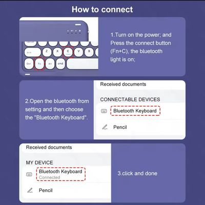 Imagen 2 del producto Teclado 2.0 10 "" Bluetooth Para Tablet iPad letra Ñ - Negro