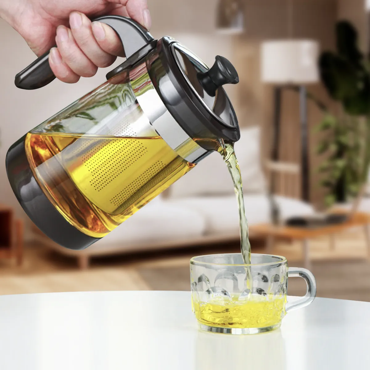 CHEFCHOICE - Tetera Vidrio Borosilicato Con Infusor Filtro Té 750ml Chef Choice