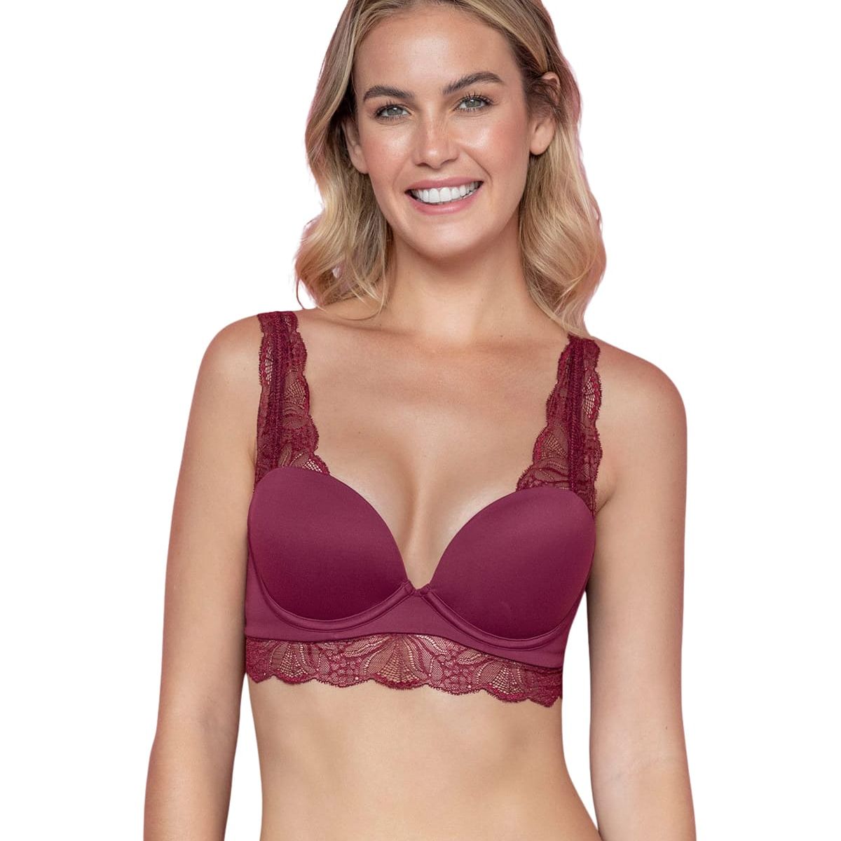 LEONISA - Sostén básico con copas suaves y ligeras Bra sexy essential 091020 Burdeo