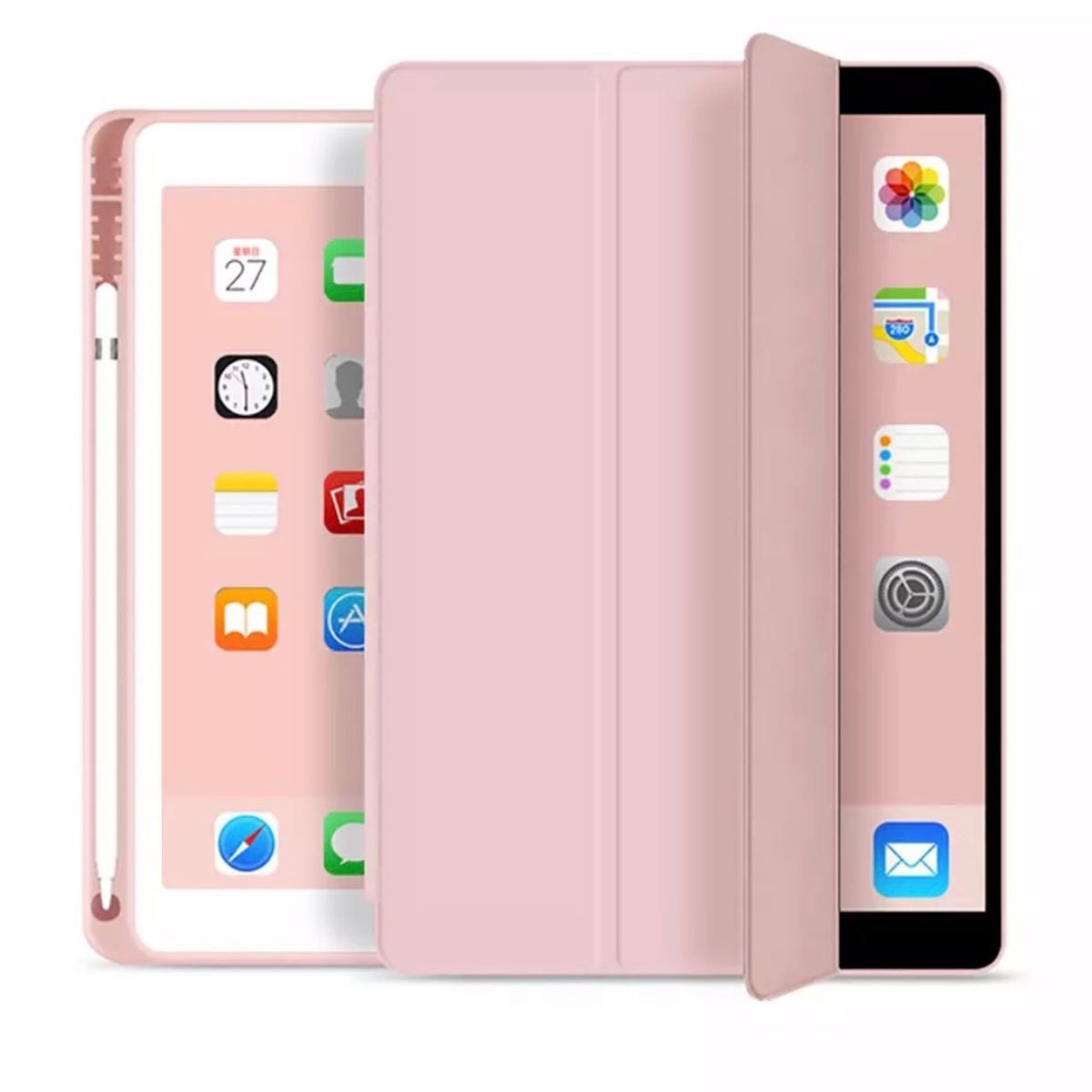 GENERICO - Fundas De iPad Con Porta Lapiz Para iPad 10.2 (7ma-8va-9na) Rosa Palo.
