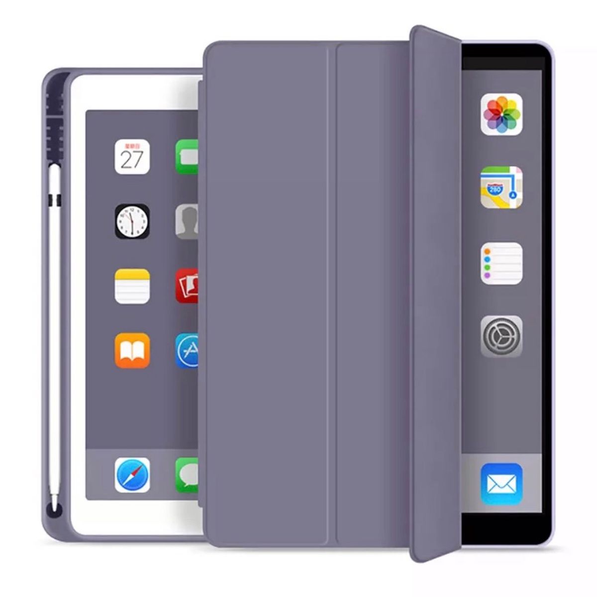 GENERICO - Fundas De iPad Con Porta Lapiz Para iPad 10.2 (7ma-8va-9na) Lila
