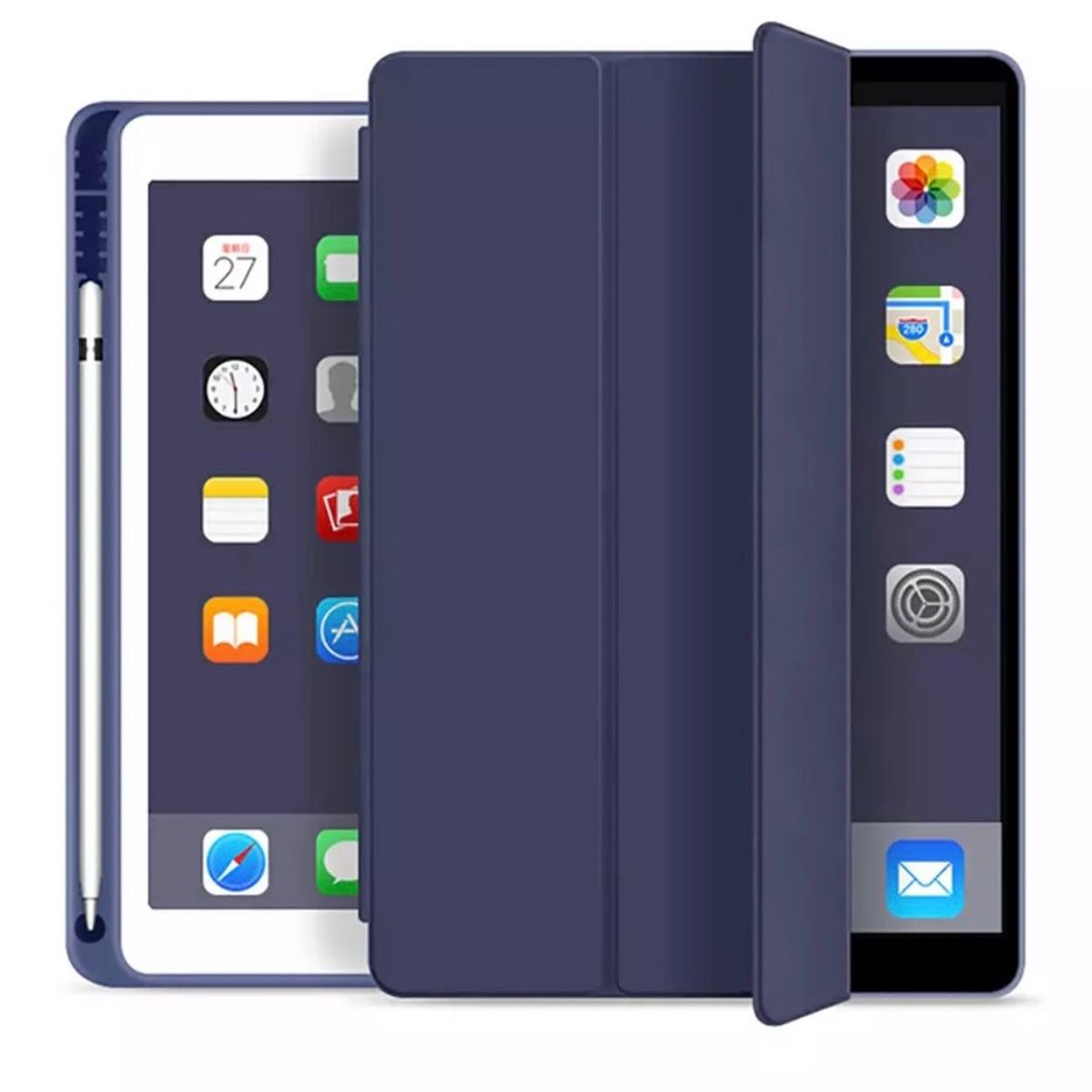 GENERICO - Fundas De iPad Con Porta Lápiz Para iPad Air 11 M2-M3 / Air 4-5 - Azul O