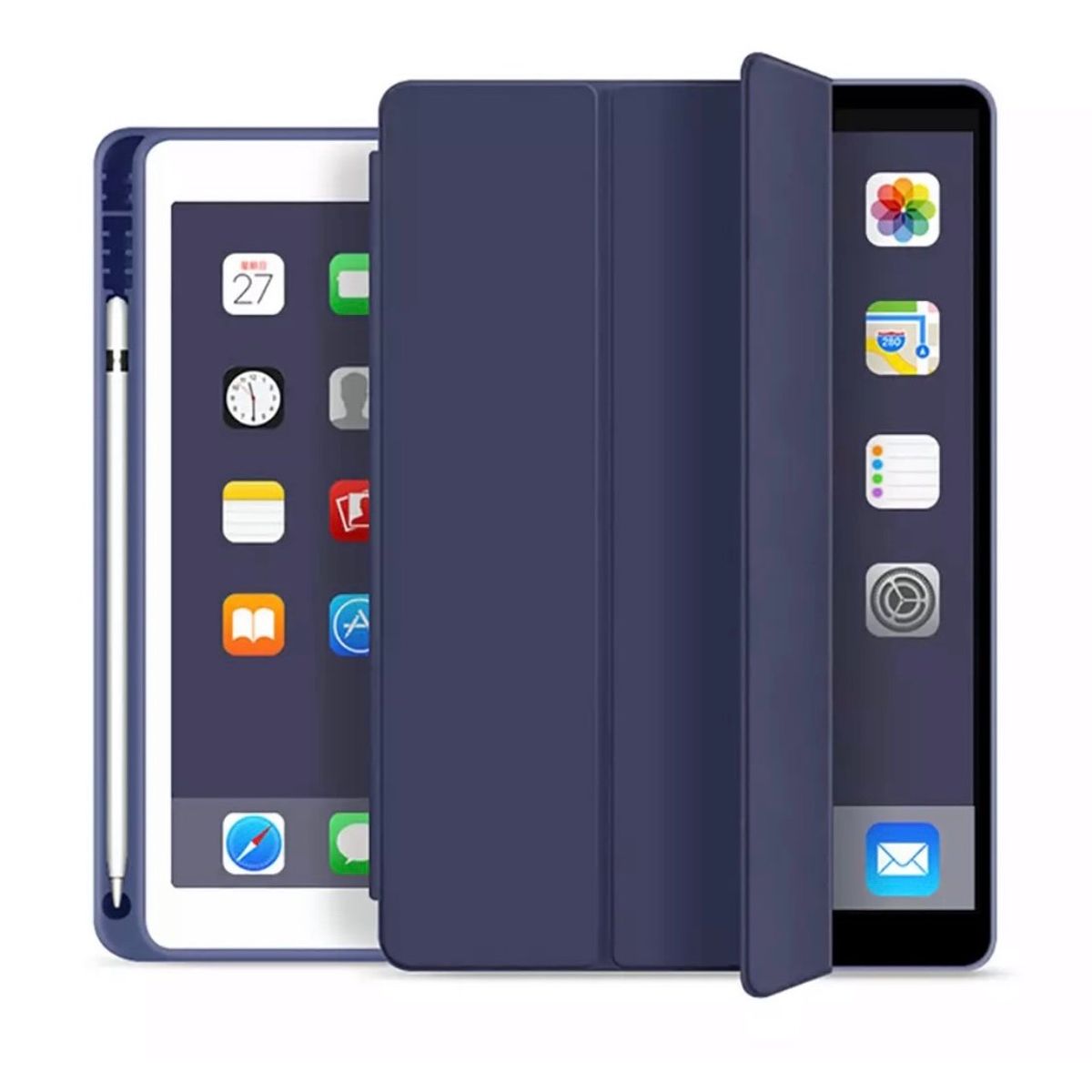 GENERICO - Fundas De iPad Con Porta Lápiz Para iPad Air 11 M2-M3 / Air 4-5 - Azul O