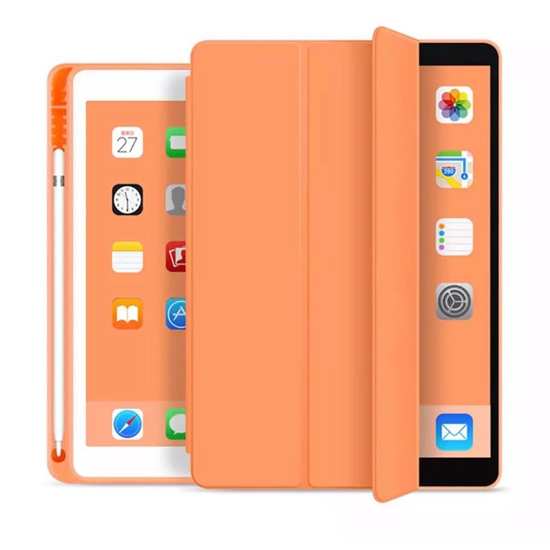 GENERICO - Fundas De iPad Con Porta Lapiz Para iPad Mini 4-5 Naranjo
