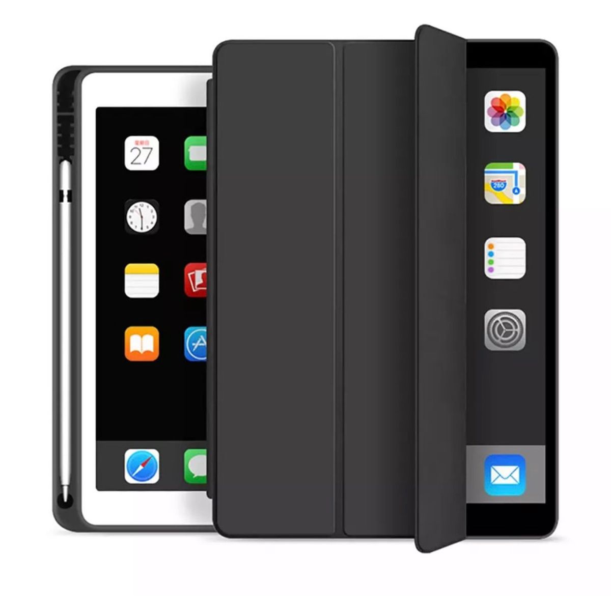 GENERICO - Fundas De iPad Con Porta Lapiz Para iPad Mini 6 / A17 Pro - Negro.