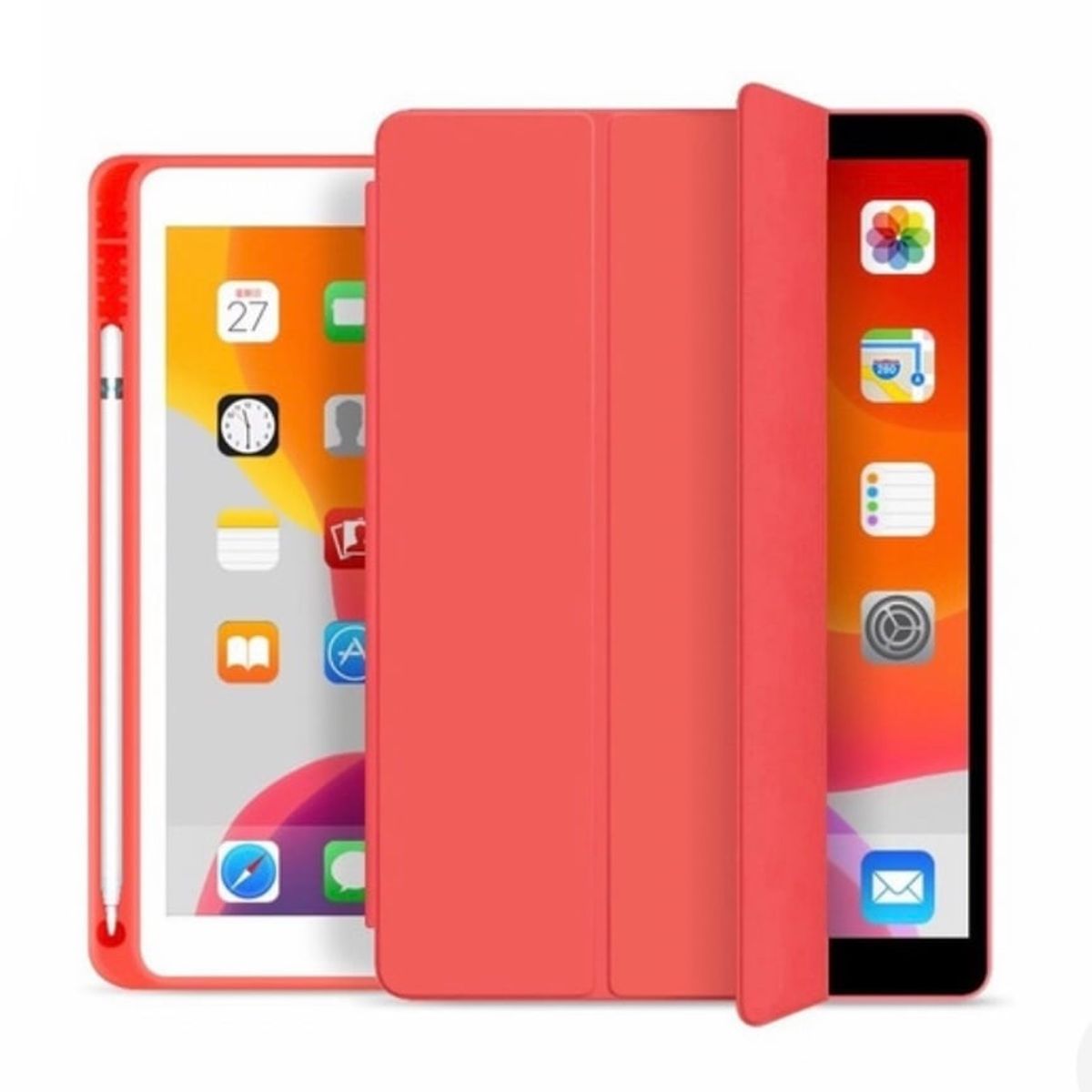 GENERICO - Fundas De iPad Con Porta Lapiz Para iPad Pro 11 (2018-2020) Rojo
