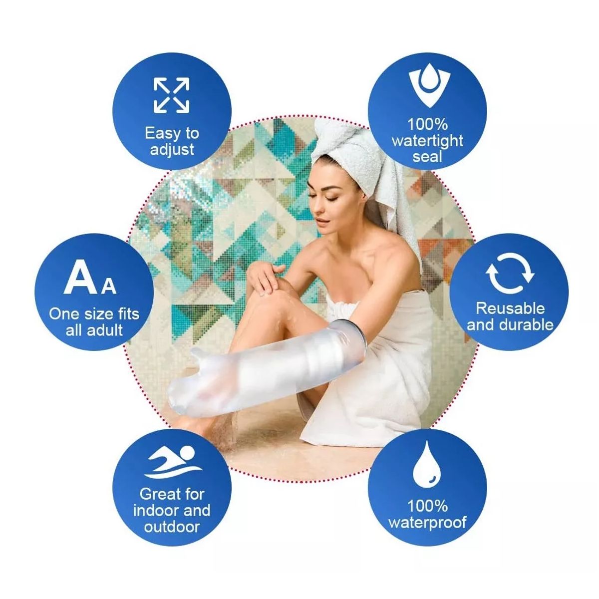 ATURE - Funda Bolsa Protectora De Antebrazo Impermeable Ducha Baño