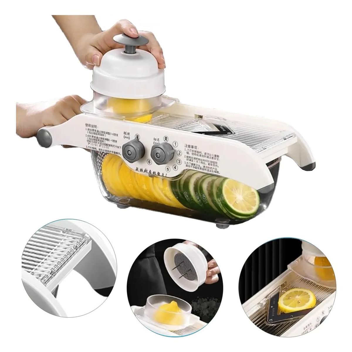 EVERSO - Rallador Cortador Picadora De Verduras Fruta Manual Dicer