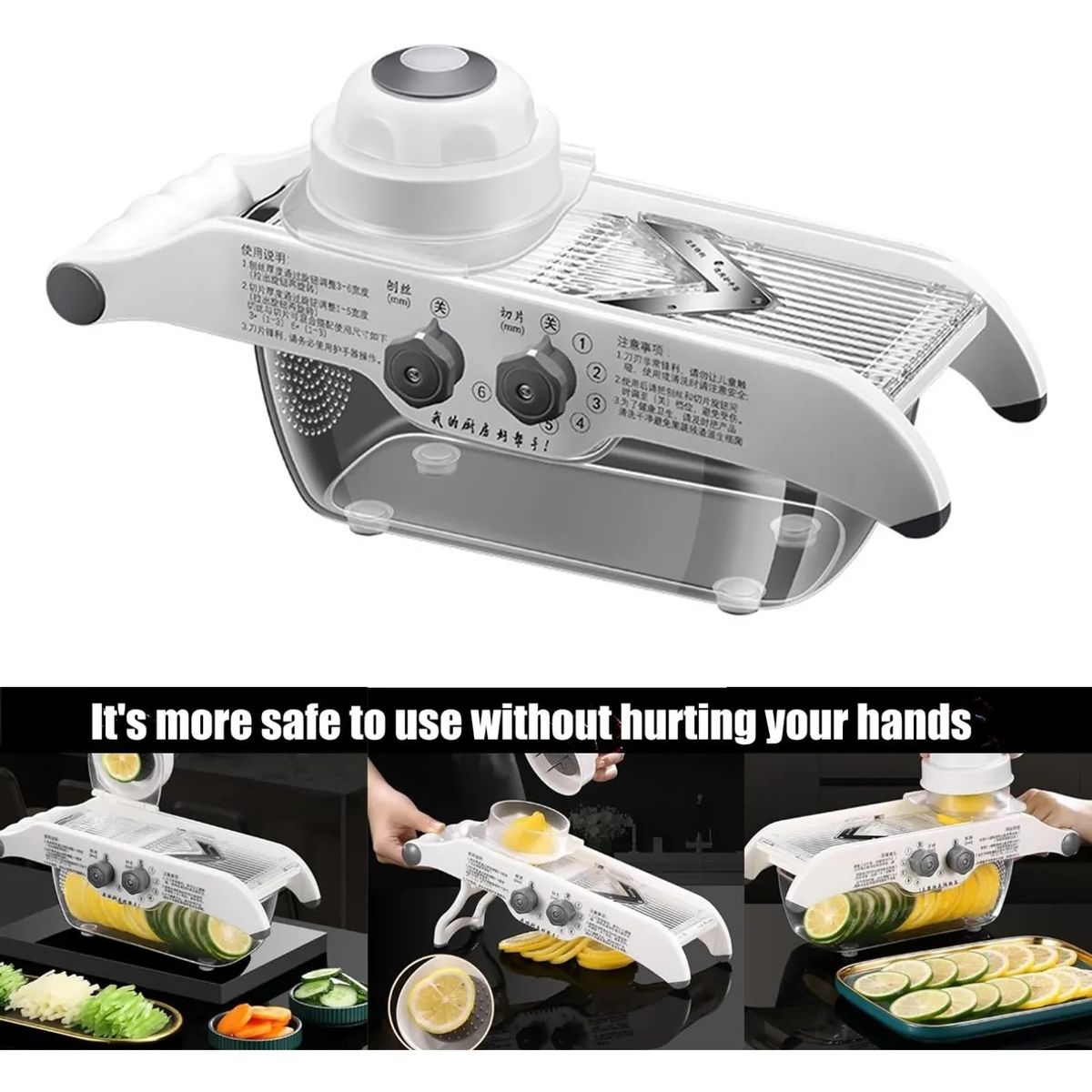 EVERSO - Rallador Cortador Picadora De Verduras Fruta Manual Dicer