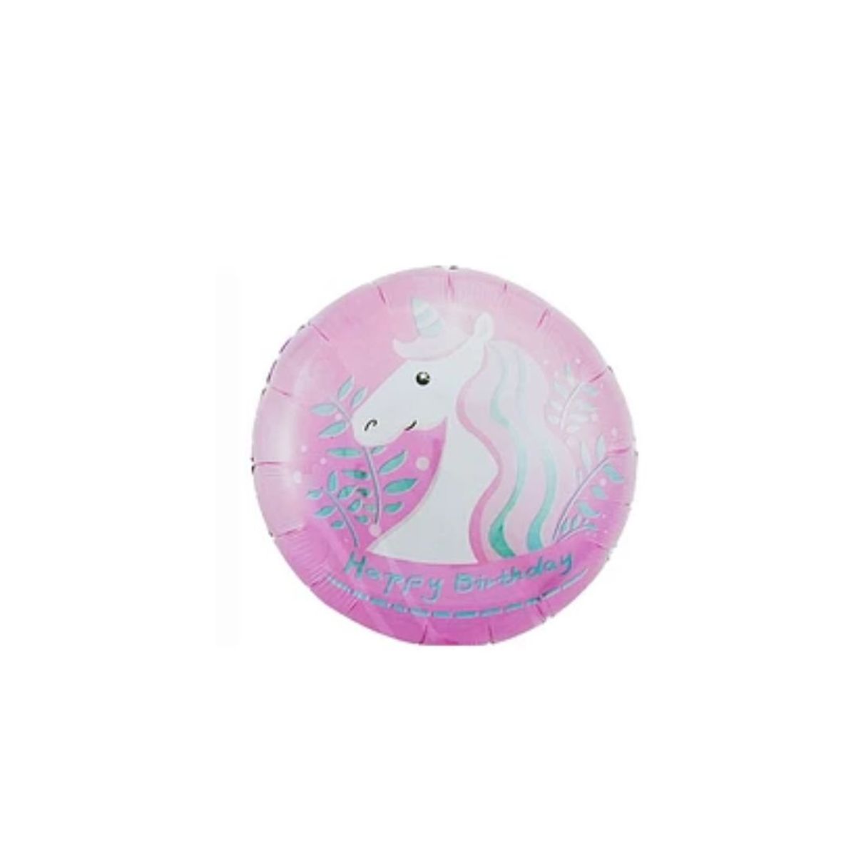 GENERICO - Globo Metalico Redondo Unicornio 45cm