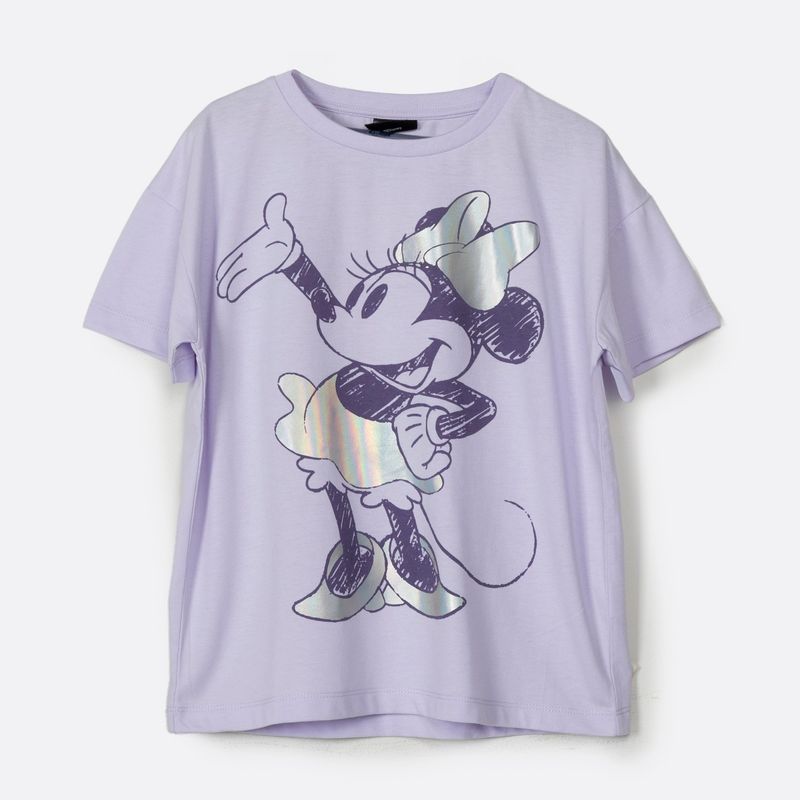 DISNEY - Polera Manga Corta Niña Personaje Minnie Rosado Disney