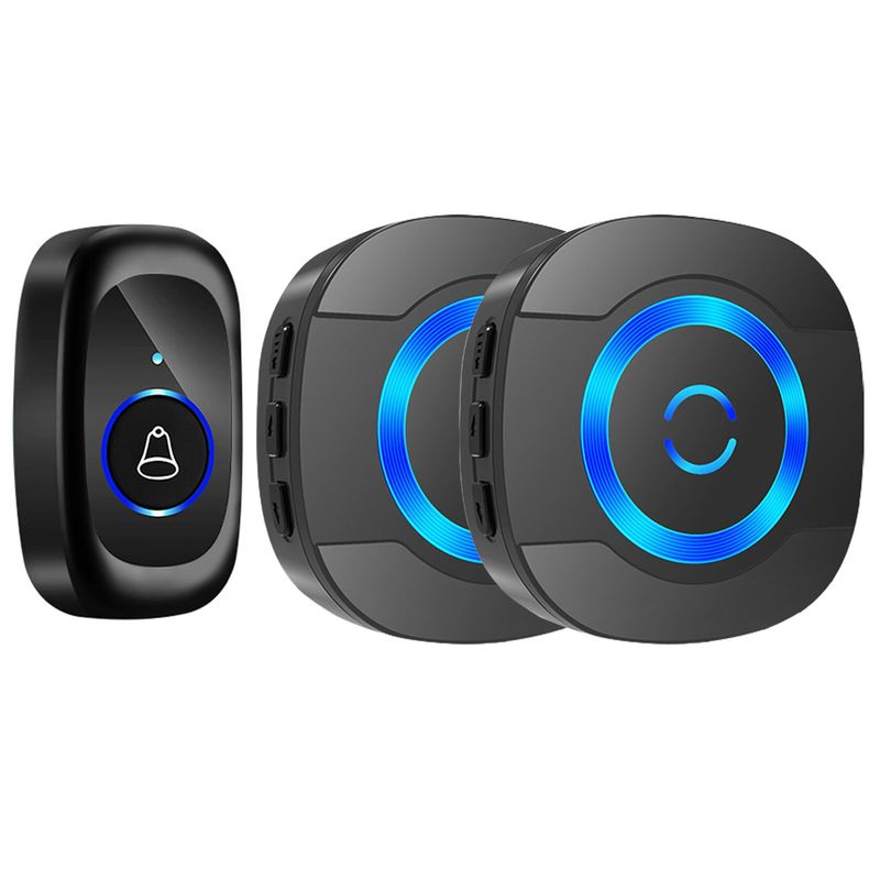 AIZO - Vibración Timbre Inalámbrico Flash Portátil Con 2 Receptores