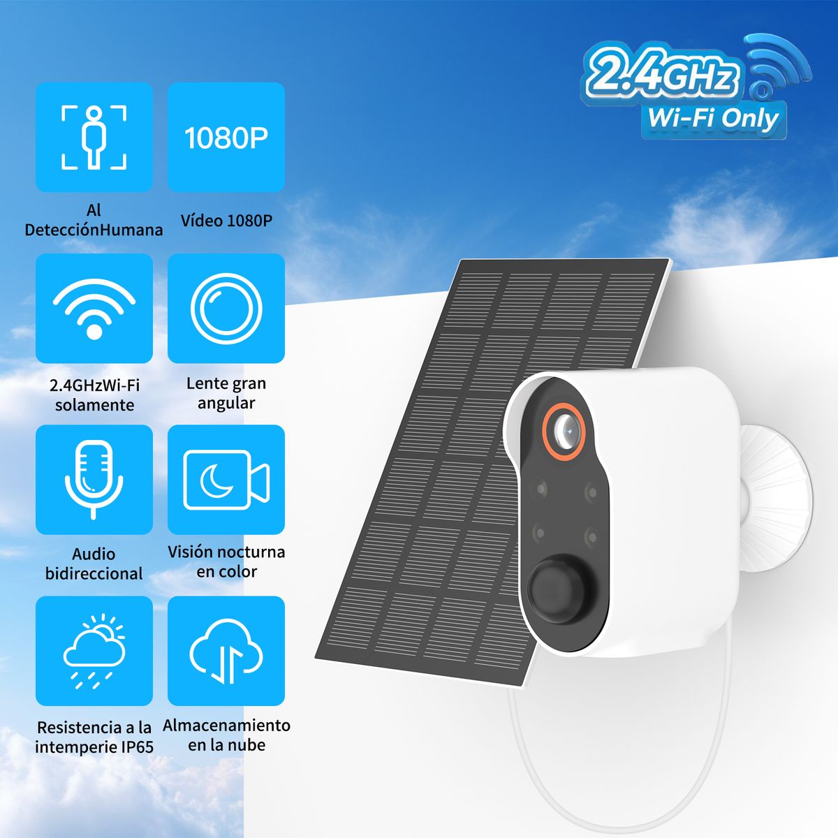 AIZO - Cámara De Seguridad Camera Wifi Exterior Con Solar Interfono AIZO