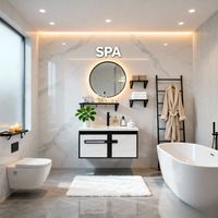 Vanitorio Lavamanos Con Griferia Y Espejo Una Pieza 68X54cm