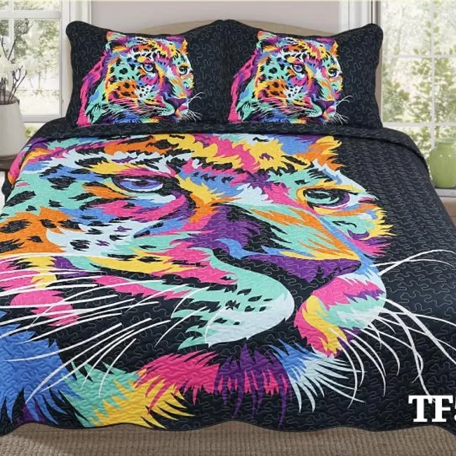 GENERICO - Quilt de Verano 2 plazas. Color Negro TF521