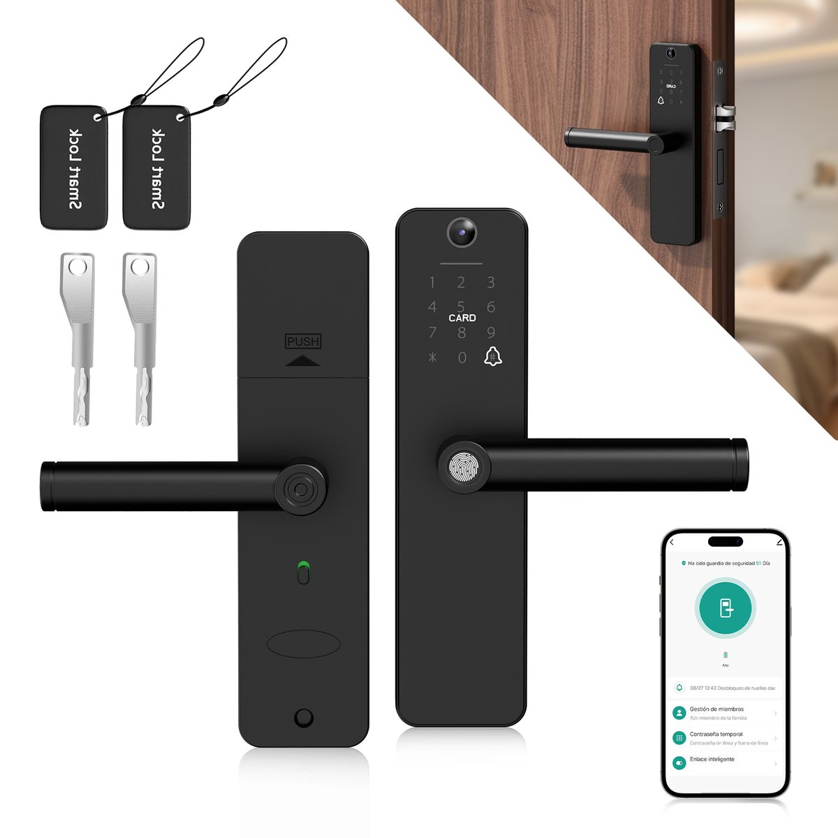 AIZO - AIZO Cerradura Digital Inteligente Huella Tuya APP Con Cámara