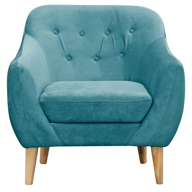 MASEL - Poltrona 1C Norway Felpa Turquesa 85X87X90