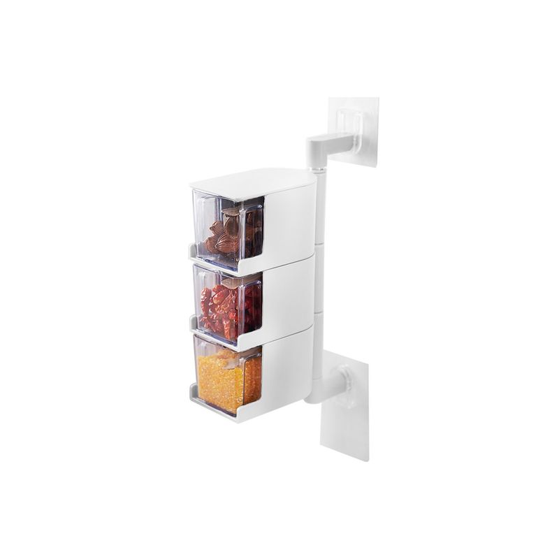 IMPORTCLICK - Caja Condimentos Cocina 3 Compartimientos Pared - Gris