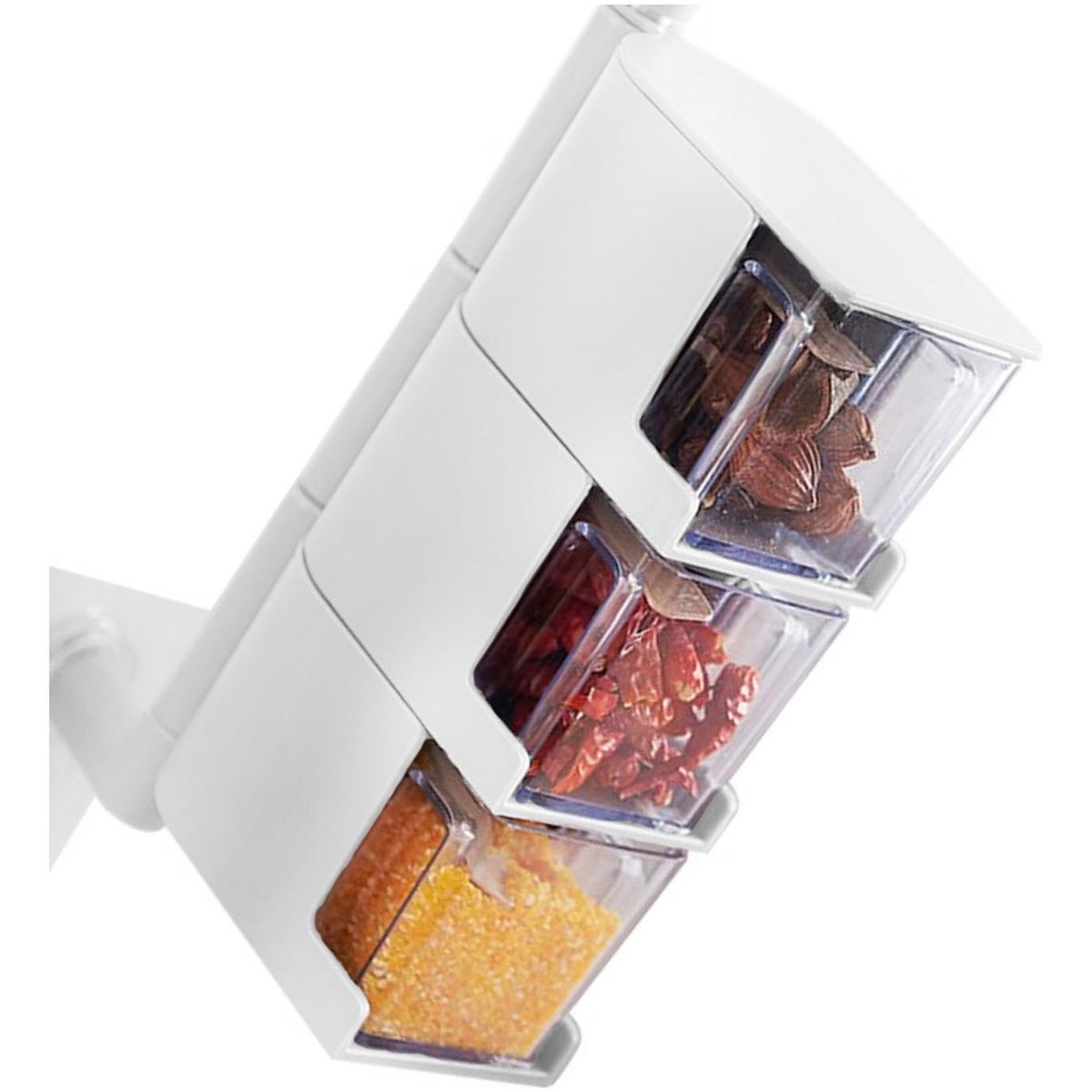 IMPORTCLICK - Caja Condimentos Cocina 3 Compartimientos Pared - Gris