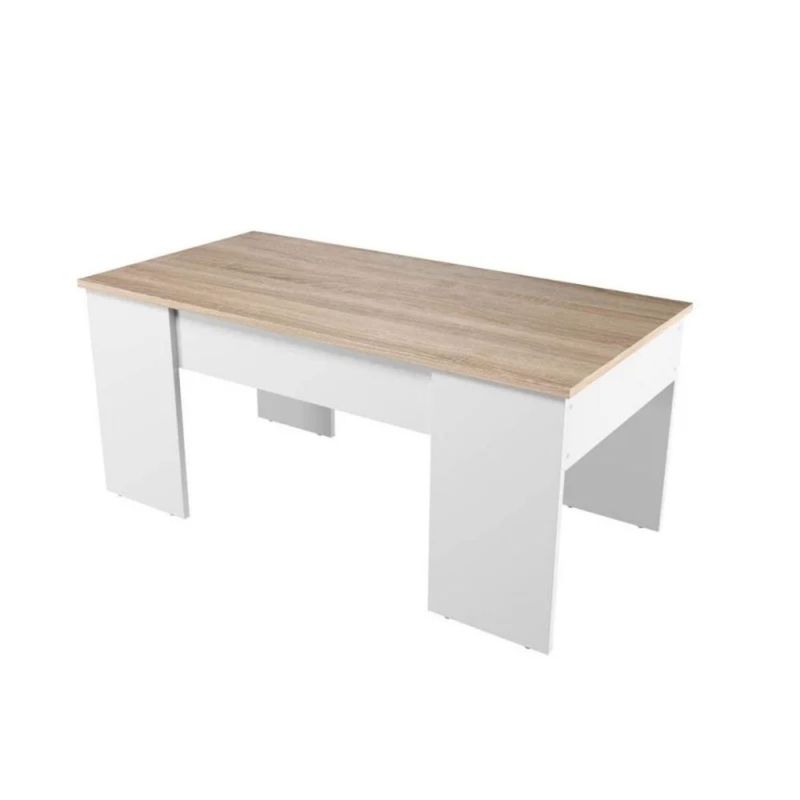 IMPORTCLICK - Mesa Centro Multifuncional Madera Natural - Blanco