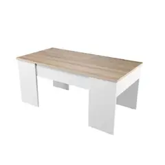 IMPORTCLICK - Mesa Centro Multifuncional Madera Natural - Blanco