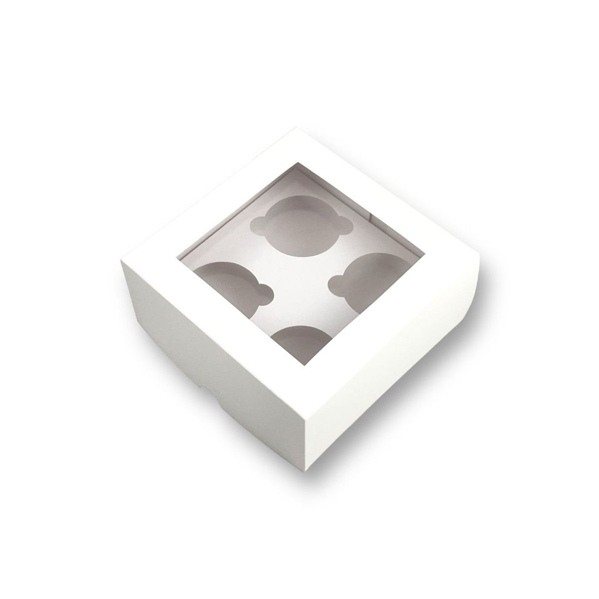 GENERICO - Pack 10 Cajas Para 4 Cupcakes Con Visor/ventana Y Separador