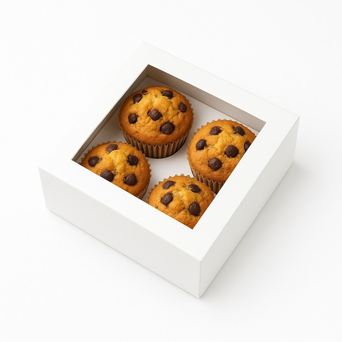GENERICO - Pack 10 Cajas Para 4 Cupcakes Con Visor/ventana Y Separador