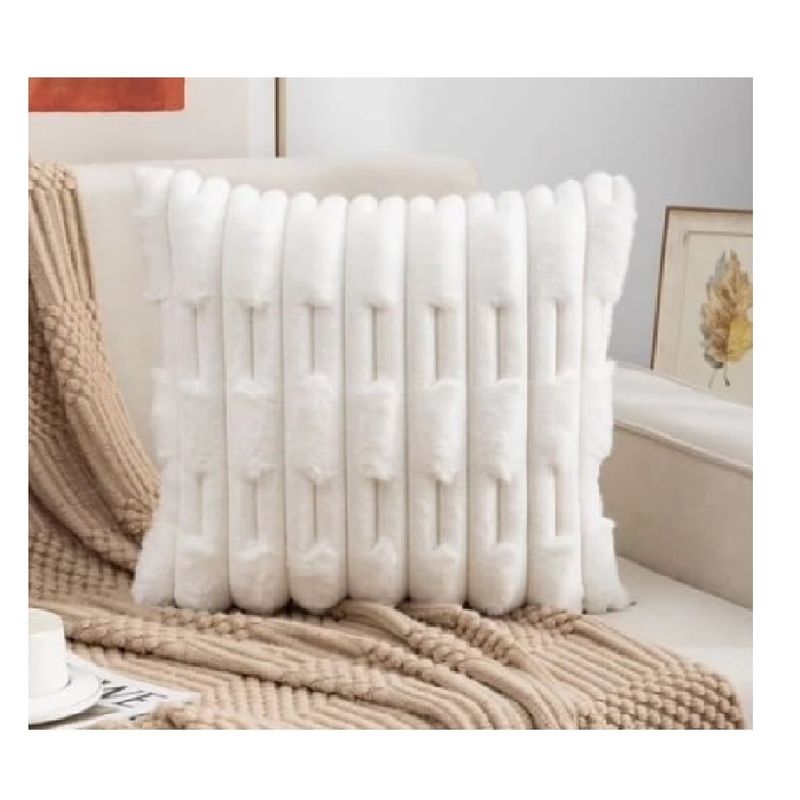 ANGELES DEL HOGAR - Fundas De Cojines Blanco Set X2  Sillon Suave 45 X 45