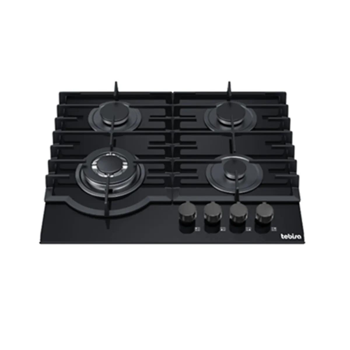 TEBISA - Encimera Gas Vidrio 4 quemadores TEB-MGBG604M3000