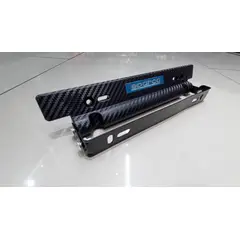 GENERICO - X1 Porta placa auto tipo fibra carbono negro sparco