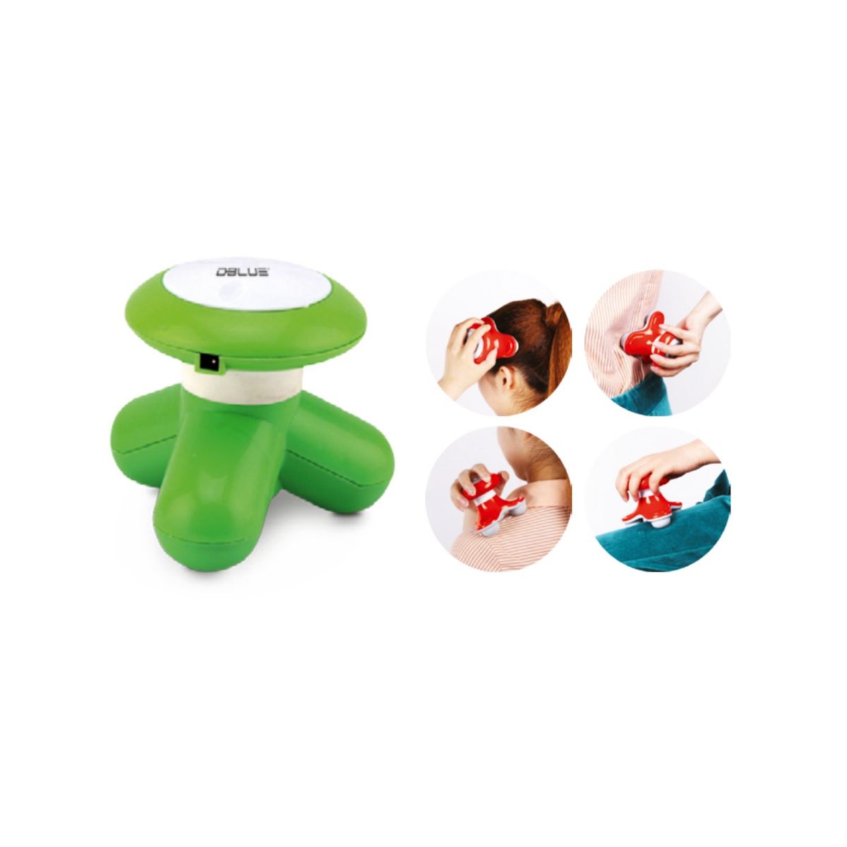 DBLUE - Masajeador Portátil A Pilas O Conexión Usb Color Verde - SC