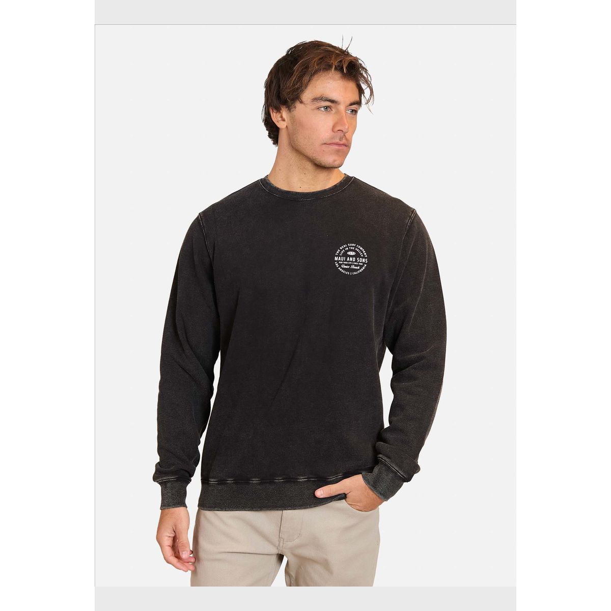 MAUI AND SONS - Poleron Cuello Redondo Live In The Walley Crew Process Hombre Maui And Sons