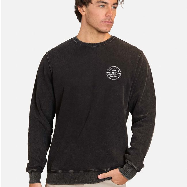 MAUI AND SONS - Poleron Cuello Redondo Live In The Walley Crew Process Hombre Maui And Sons