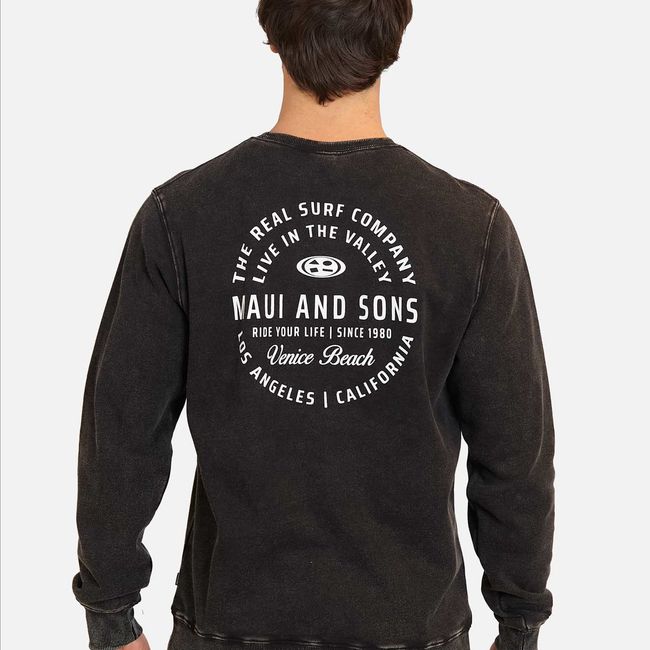 MAUI AND SONS - Poleron Cuello Redondo Live In The Walley Crew Process Hombre Maui And Sons