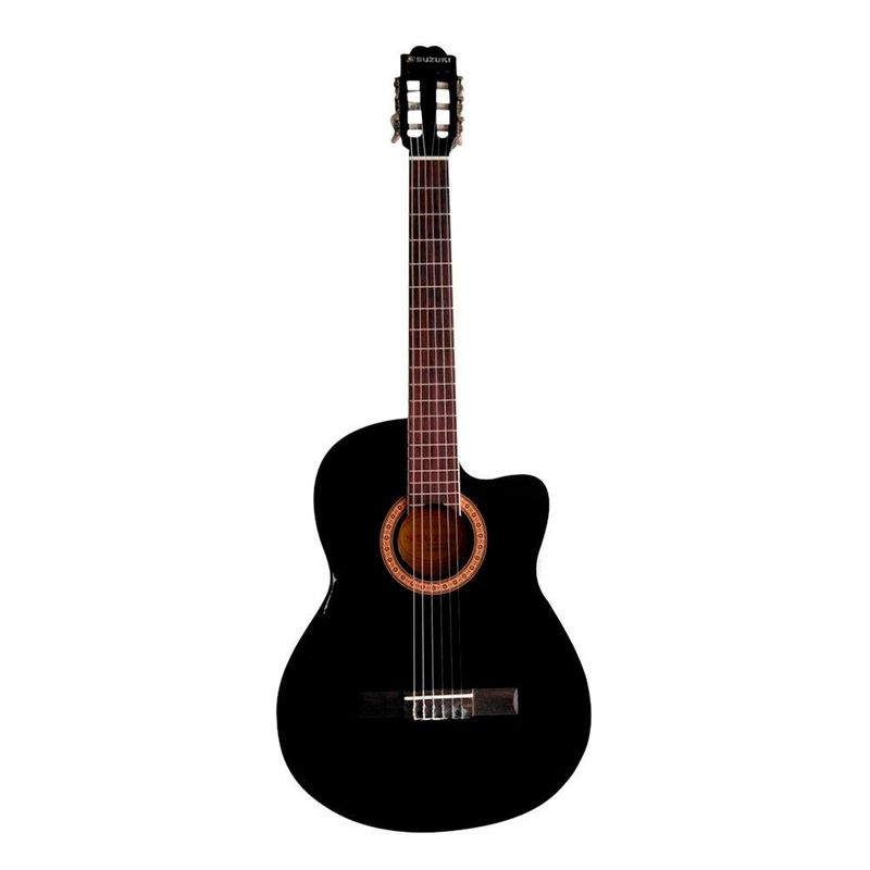 SUZUKI - Guitarra ElectroAcústica Clasica Nylon Cutway+Funda De Nylon