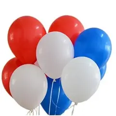 GENERICO - Globos 50 und tricolor blanco, azul y rojo N10 Latex