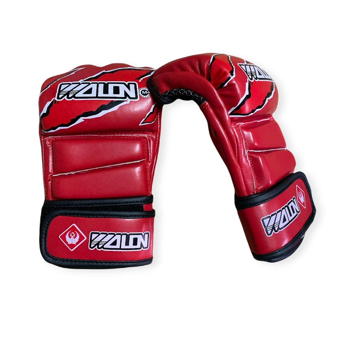 GYMHOME - Guantes de MMA Wolon Cuero Natural Rojo