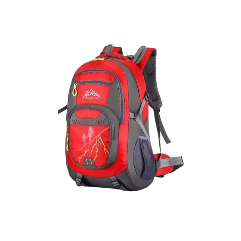 GENERICO - Mochila Trekking Camping 50 Litros Impermeable Roja