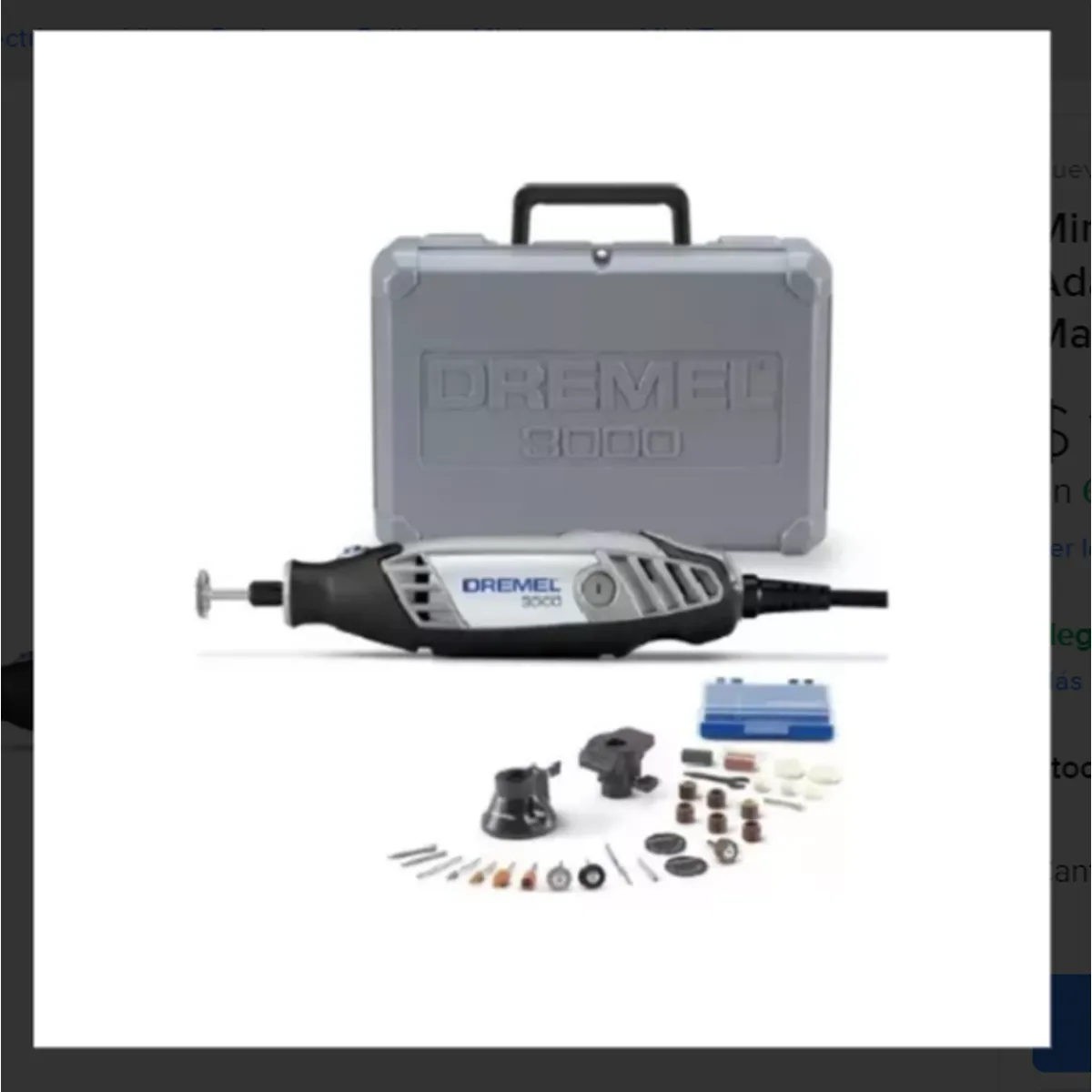 DREMEL - Mini Torno Dremel 3000 2 Adaptadores + 30 Acc Y Maleta