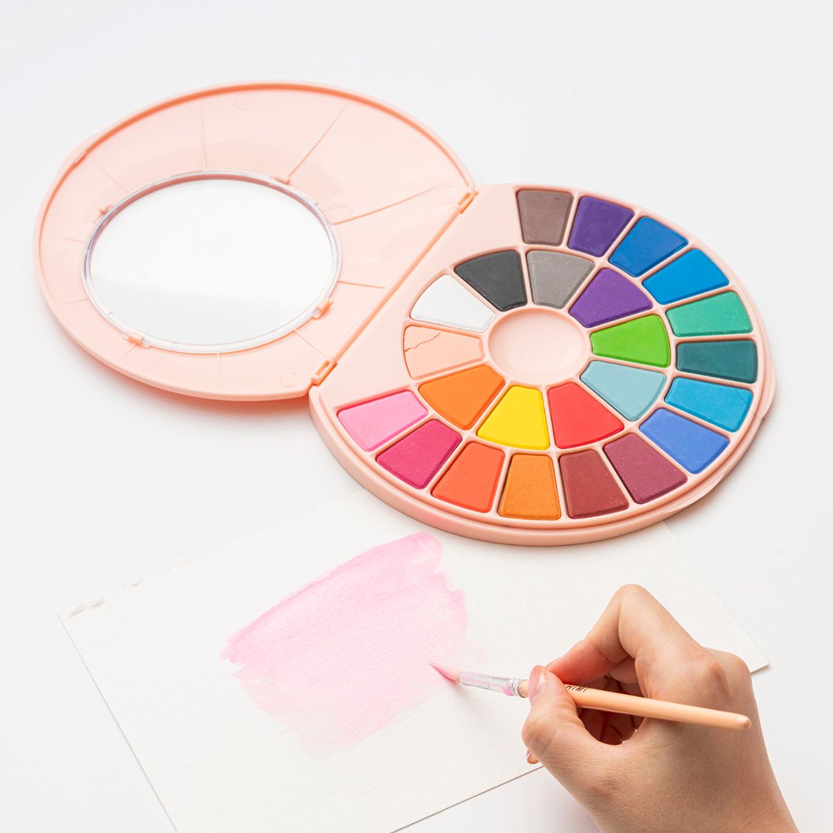 HIMI - Set Himi Pintura Solida A Base De Agua 24 Colores Rosado