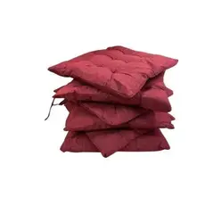 GENERICO - Pack 6 Cojines De Sillas Cuadrado Lino Liso Red