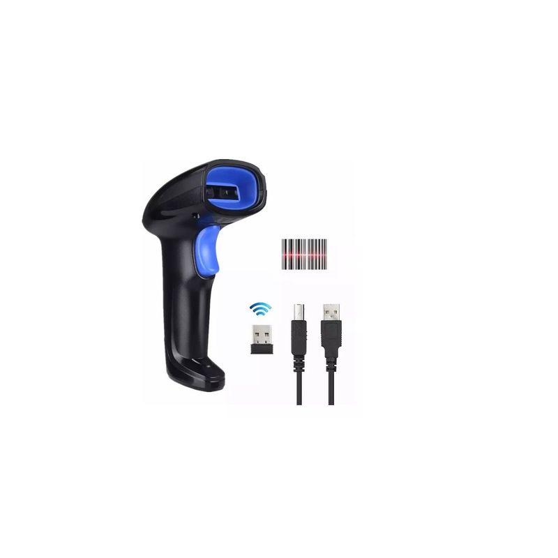 GENERICO - Lector Código De Barra Laser Pistola Inalámbrica Usb 24g Black