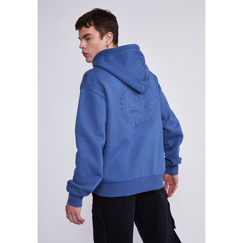 SIOUX - Polerón Hombre Azul Estampado 3D Sioux