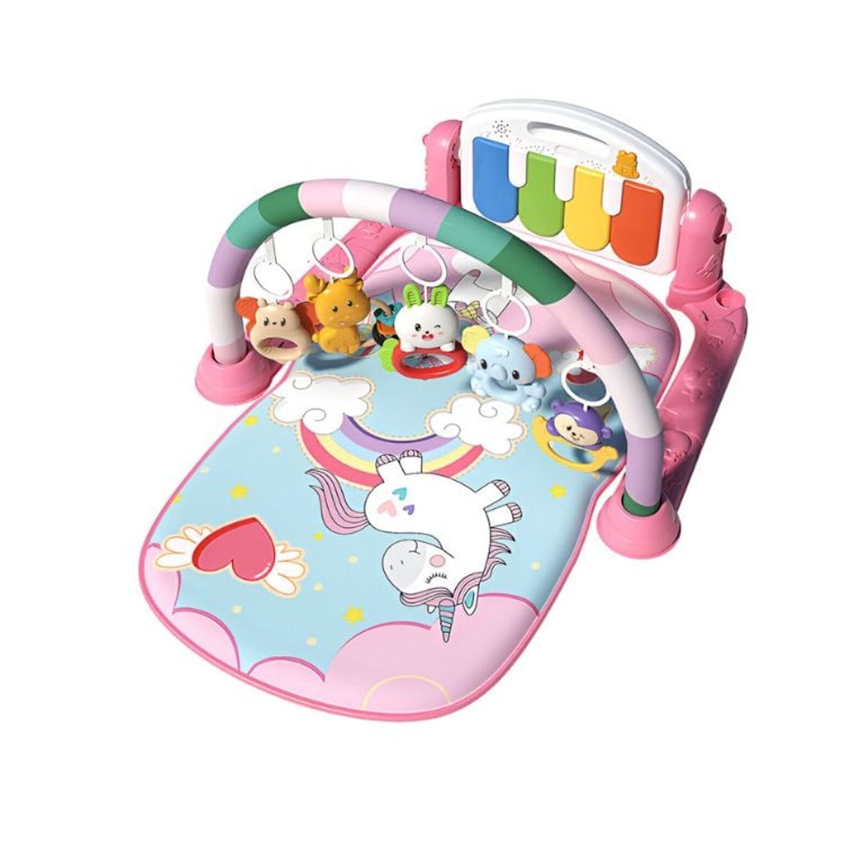 CRUSEC - Alfombra Musical Gimnasio Acolchado Estimulante Bebe - Rosa