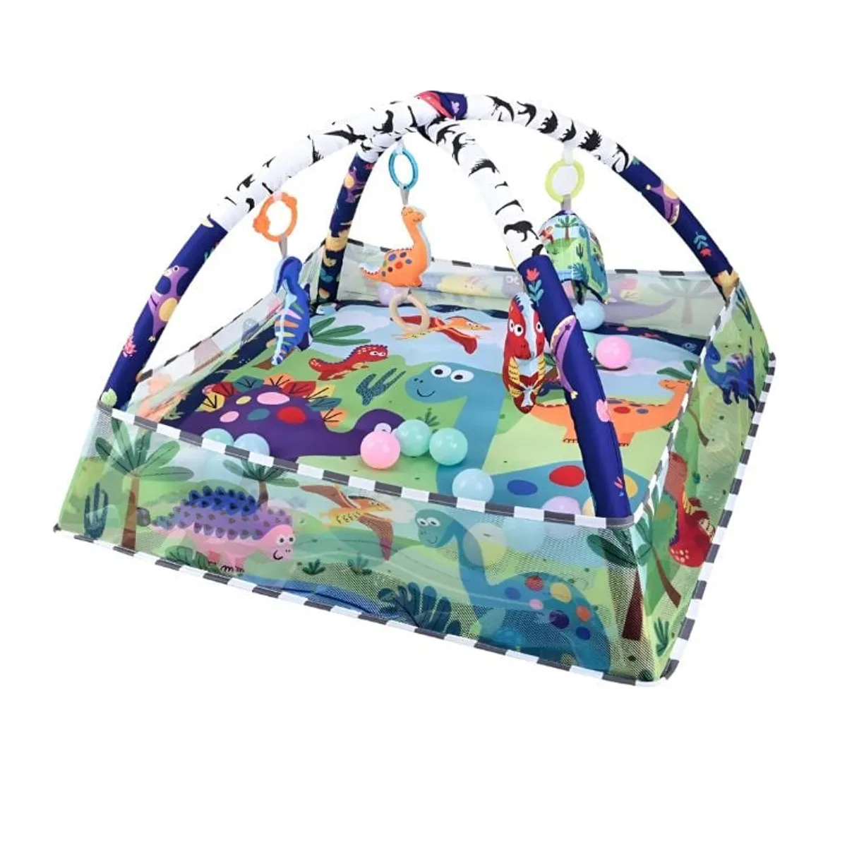 CRUSEC - Gimnasio Interactivo Tapete Piscina Pelotas Para Bebe Verde