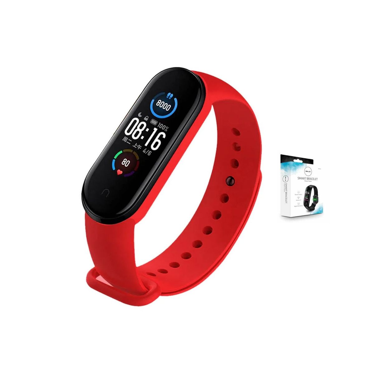 DBLUE - Smartband Bracelete Deportivo Fitness Tracker Color Rojo - SC