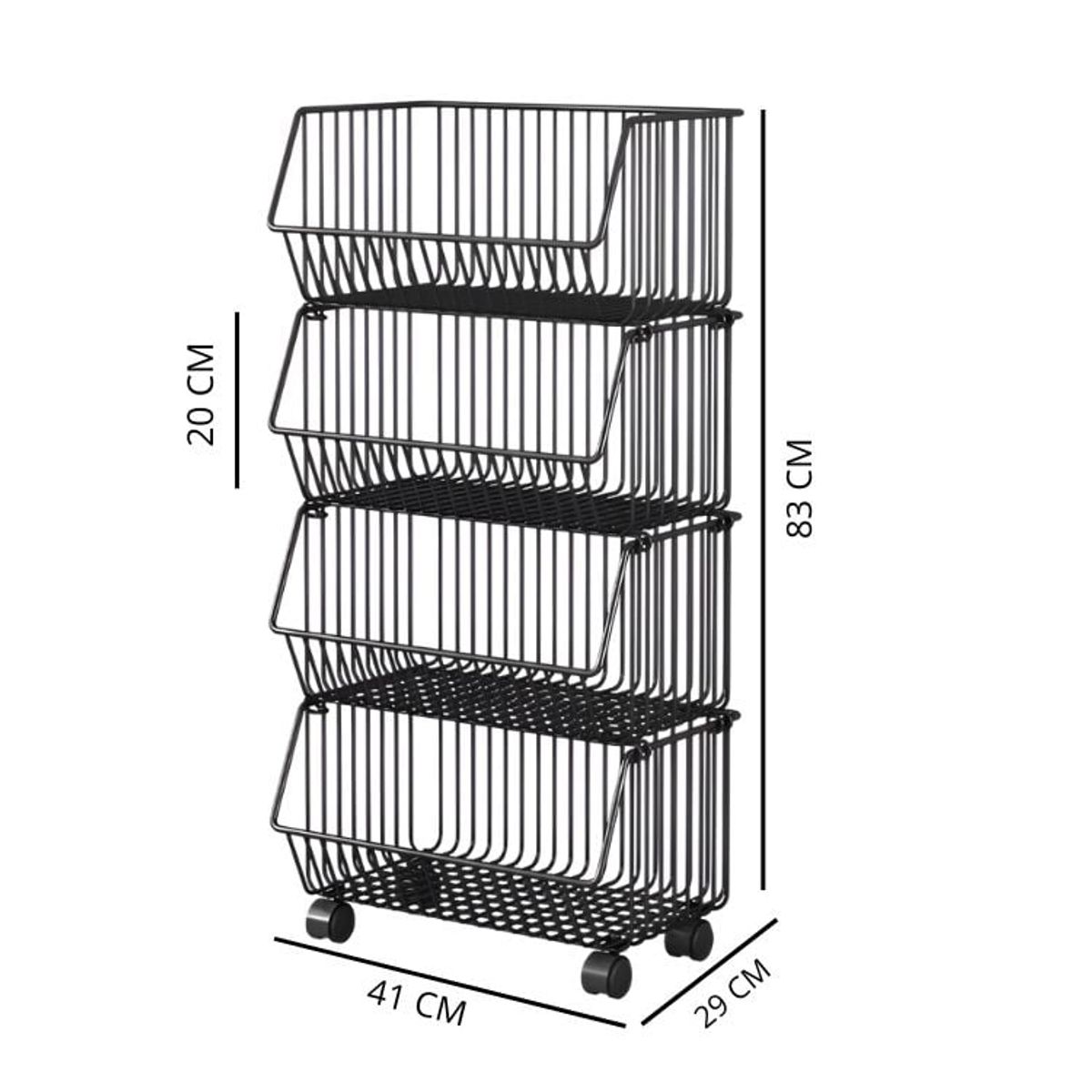 CRUSEC - Estante Organizador Armable Cocina Multiuso 4 Niveles