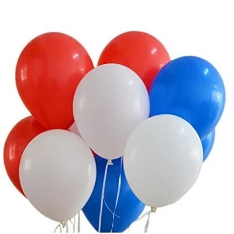 GENERICO - Globos 25 und tricolor blanco, azul y rojo N10 Latex