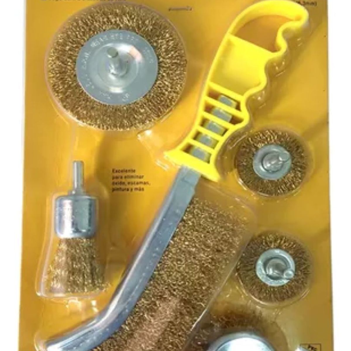 METALFER - Set 6 Pz Cepillos De Alambre Para Taladro Con Lija Pulidora